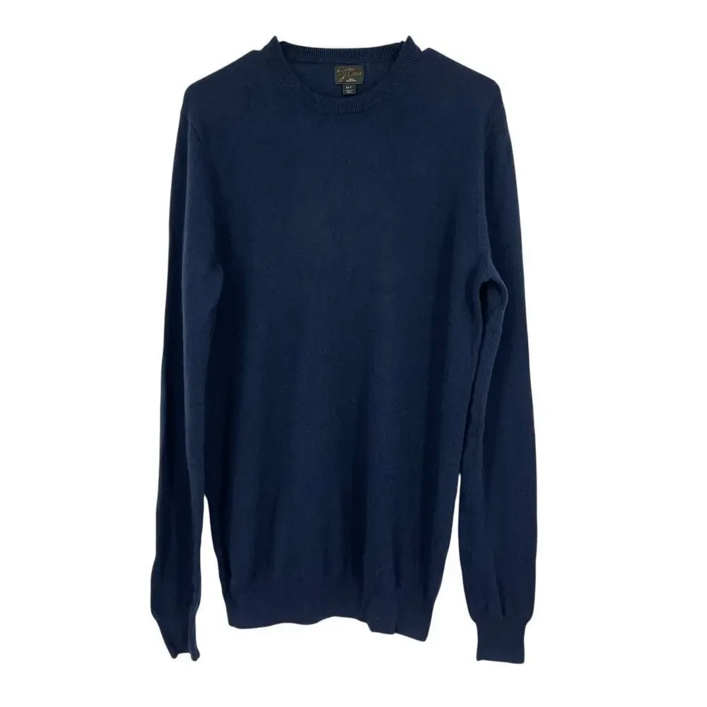 J.Crew Mens Tall cashmere crewneck sweater Navy Size Medium Tall NWOT Old Money